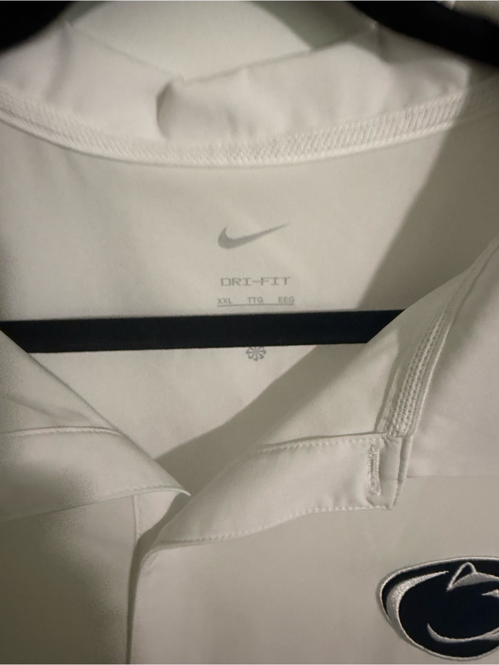 Nike White Polo with Navy Penn State Emblem - Picture 2 of 2